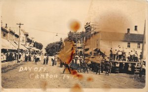 H30/ Canton Illinois? RPPC Postcard c1910 Day Off Celebration Crowd Stores