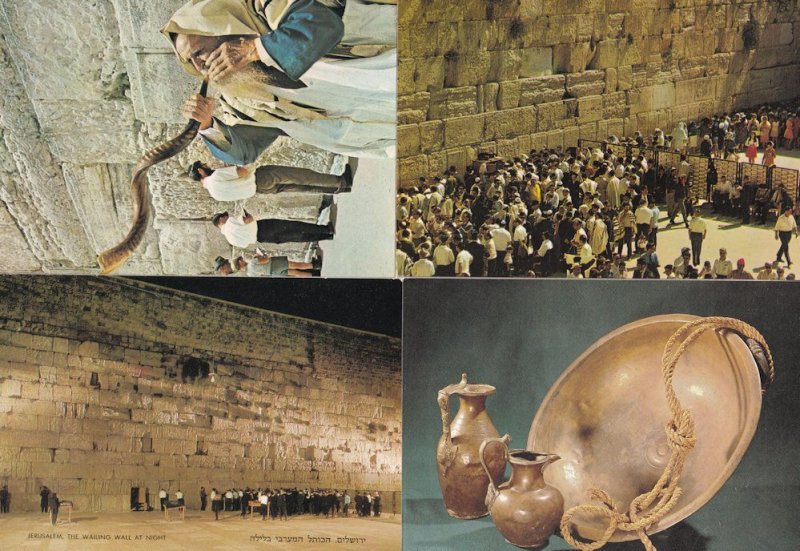 Blowing The Shofar At The Wailing Wall 4x Israel Postcard s