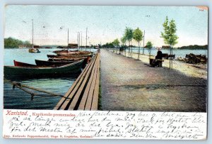 Karlstad Sweden Postcard View of Kanikenas Promenade c1910 Antique Posted