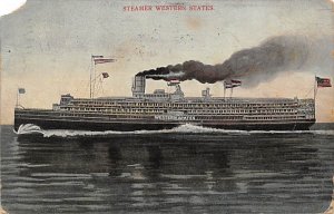 Steamer Western States Ferries & Paddle Wheels Ship 1910 