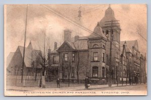 J87/ Toronto Ohio Postcard c1910 Presbyterian Church Parsonage 1342