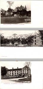 3~ca1900's Postcard  IL, Illinois  UNIVERSITY OF CHICAGO  Dorms~Hitchcock Hall+