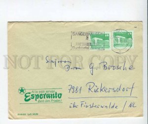 290534 EAST GERMANY 1980 Esperanto Sangerhausen cancellations real post COVER