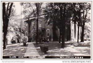 Wisconsin Neillsville Clark County Court House Real Photo