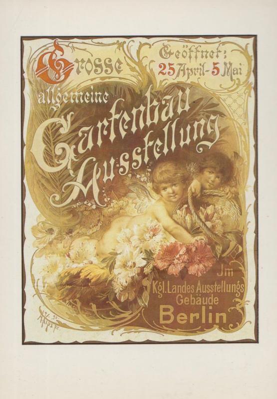 Austellung Garfenbau Kips 1890 Berlin Planet Verlag Poster German Postcard