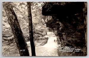 Falls McCormick's Creek State Park Spencer Indiana RPPC c1940 Photo Postcard B33