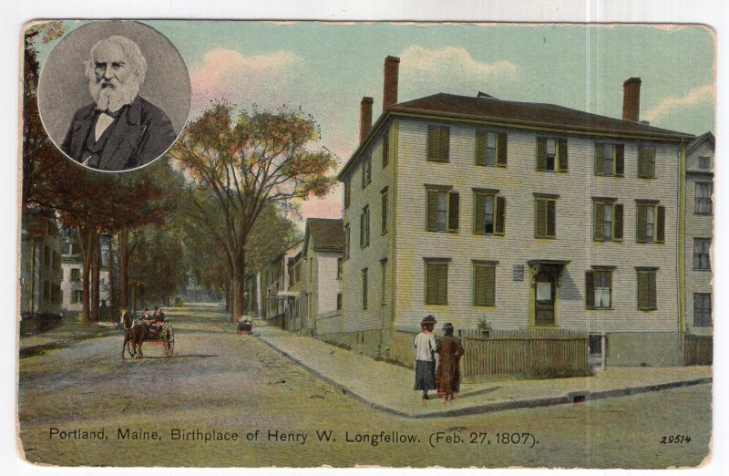 Portland, Maine, Birthplace of Henry W. Longfellow ( Feb 27, 1807)