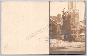 K36/ St Louis Missouri RPPC Postcard c1910 Woman Weights Deltiology 386