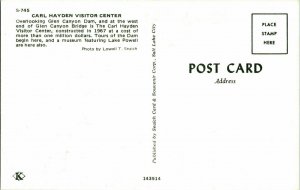 Carl Hayden Visitor Center Glen Canyon Dam Museum Powell Postcard Vtg UNP Unused 