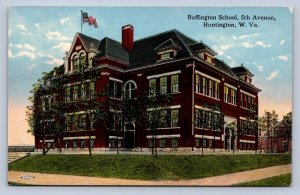 JH4/ Huntington West Virginia Postcard c1910 Buffington School Building 133