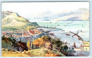 Tuck Oilette LYTTLETON, New Zealand ~ Birdseye HARBOUR  Fullwood Postcard 