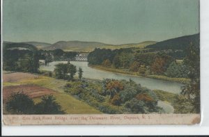 Circa 1910 Erie RR Bridge over the Deleware River at Deposit, New York Postcard