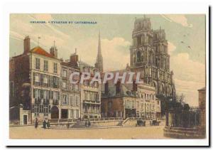 Orleans Postcard Old Theater and cathedral