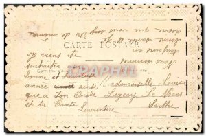 Old Postcard Fancy Embroidery Flowers