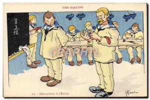 Old Postcard Illustrator Gervese Our sailors Babordais has the & # 39ecole