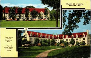 Vtg Douglas Hall Kenarden Lodge Dormitories College of Wooster Ohio OH Postcard