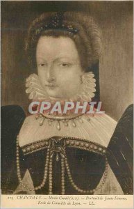 Old Postcard Chantilly Musee Conde Portrait of Young Woman School Corneille d...