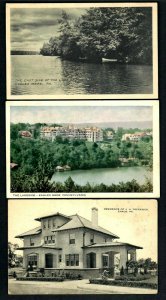 AU165 Pa.3pcs Panorama The Lake Side, Lake & Boats, Res. J.H. Fredrick