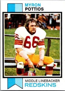 1973 Topps Football Card Myron Pottios Washington Redskins sk2411