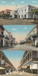 Port Said Nile Commerce Street Post Office 3x Egypt Old Postcard s