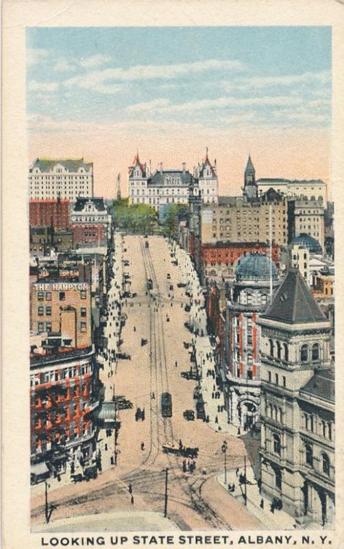 Looking Up State Street - Albany NY, New York - Mini Card 3.5 x 2.25 inches - WB