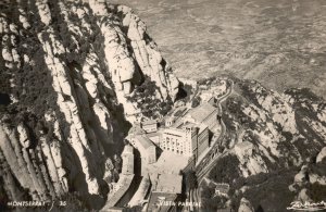 Vintage Postcard RPPC Monsterrat Vista Parcial Aerial View Of Buildings Mountain