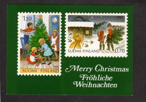 Finland Suomi Christmas Greetings Frohliche Weihnachten Postcard Facsimile Stamp