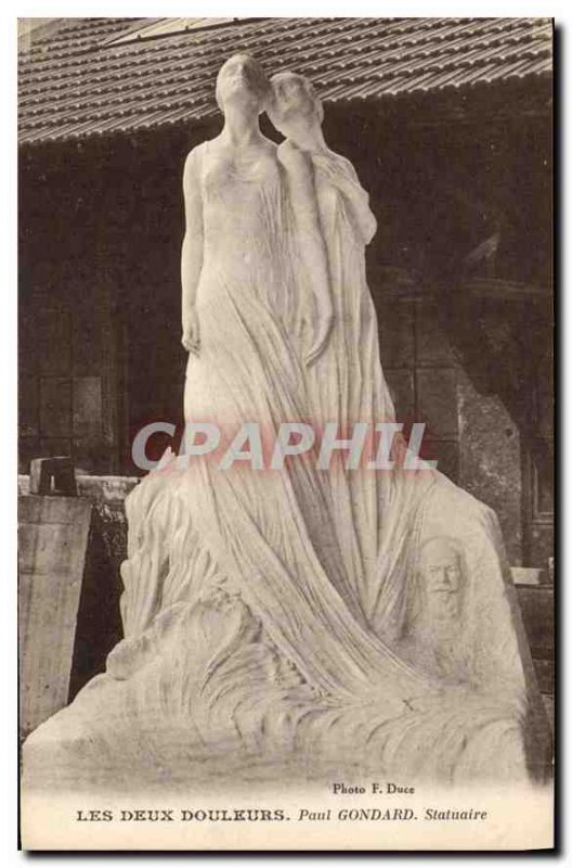 Old Postcard The Two Pains Paul Gondard Statuary