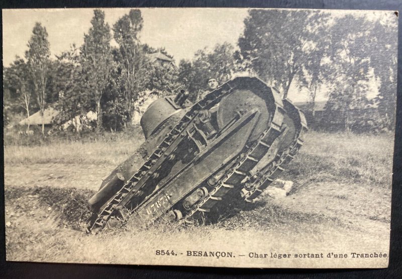 Mint France Real Picture Postcard Pre WW2 Besancon Tank In A Trench