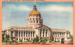 San Francisco CA-California, City Hall Front View Vintage Postcard c1930