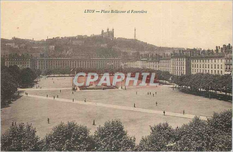 Postcard Old Lyon Bellecour Square and Fourviere