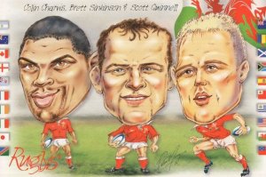 Colin Charvis Brett Sinkinson Scott Quinell Welsh Rugby 1999 Postcard