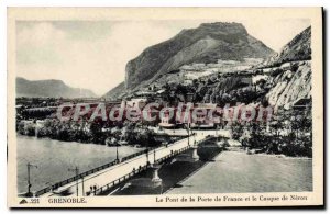 Old Postcard Grenoble Le Pont De La Porte De France And The Helmet Neron