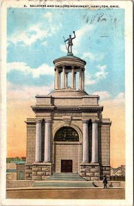 Postcard MONUMENT SCENE Hamilton Ohio OH AK1240