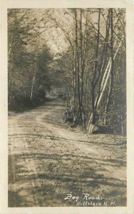 Postcard RPPC 1911 New Hampshire Hillsboro Bog Road NH24-2958