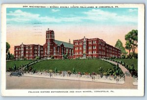c1939 Coraopolis Pennsylvania Postcard Felician Sisters Motherhouse High School