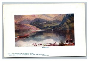 Vintage 1908 Tuck's Postcard Man in Row Boat on Ullswater Wordsworth Poem