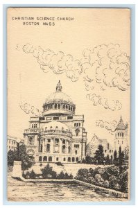 1946 Christian Science Church Boston Massachusetts MA Posted Antique Postcard 