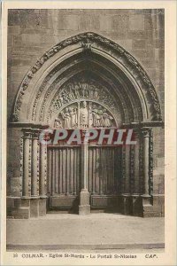 Postcard Colmar Old St. Martin's Church St Nicolas Portal