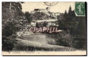 Old Postcard Lourdes Le Chateau Fort