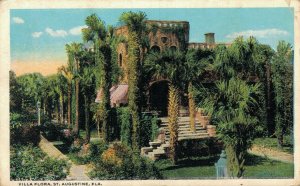 USA Villa Flora St. Augustine Florida Vintage Postcard 07.48