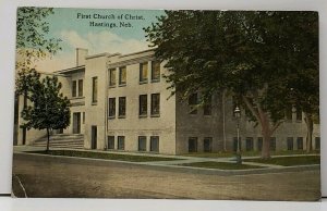 Hastings Nebraska First Church of Christ c1910 Postcard H6