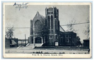 1936 First ME Church Chapel Exterior Building Road Girard Ohio Vintage Postcard