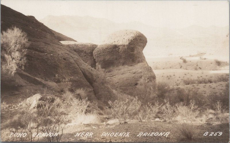 RPPC Postcard Echo Canyon Near Phoenix Arizona AZ