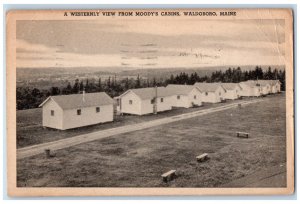 1935 A Westernly View from Moody's Cabins Waldoboro ME Rockland ME Postcard 