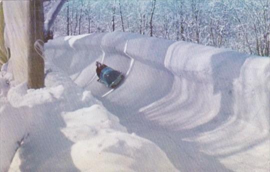 Winter Sports Two Man Bobsled On Run On Mt Van Hovenburg Lake Placid New York