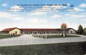 Stanford Kentucky Sunset Motor Lodge Street View Antique Postcard K80883