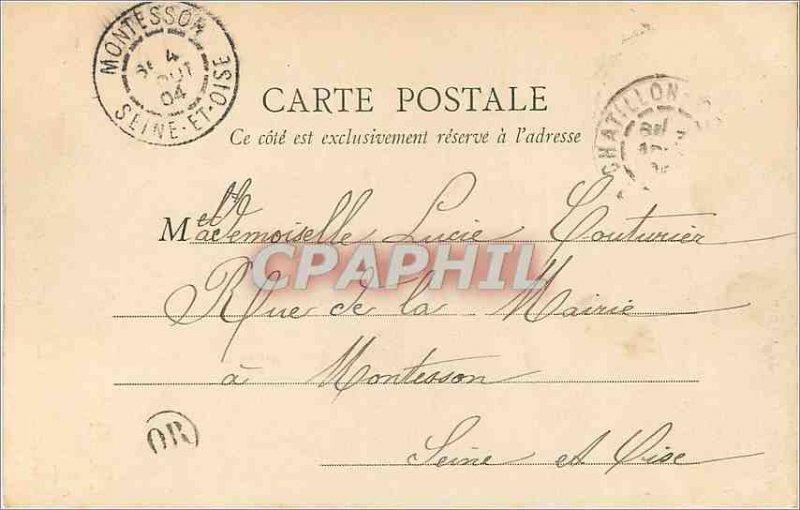 Postcard Old Sully sur Loire (map 1900)