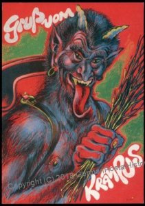 Austria 1960s Classic Krampus Devil Racy Christmas Card UNUSED 95383