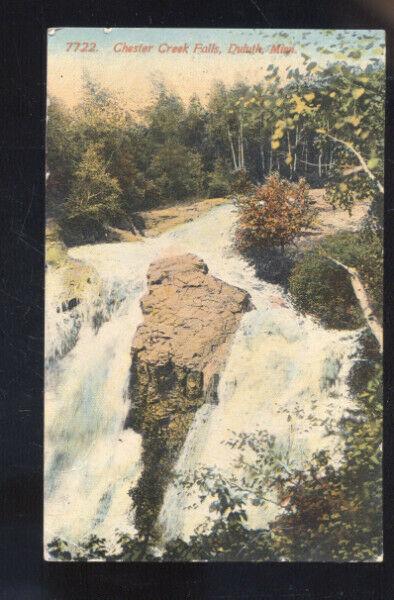 DULUTH MINNESOTA CHESTER CREEK FALLS WATERFALL VINTAGE POSTCARD 1913